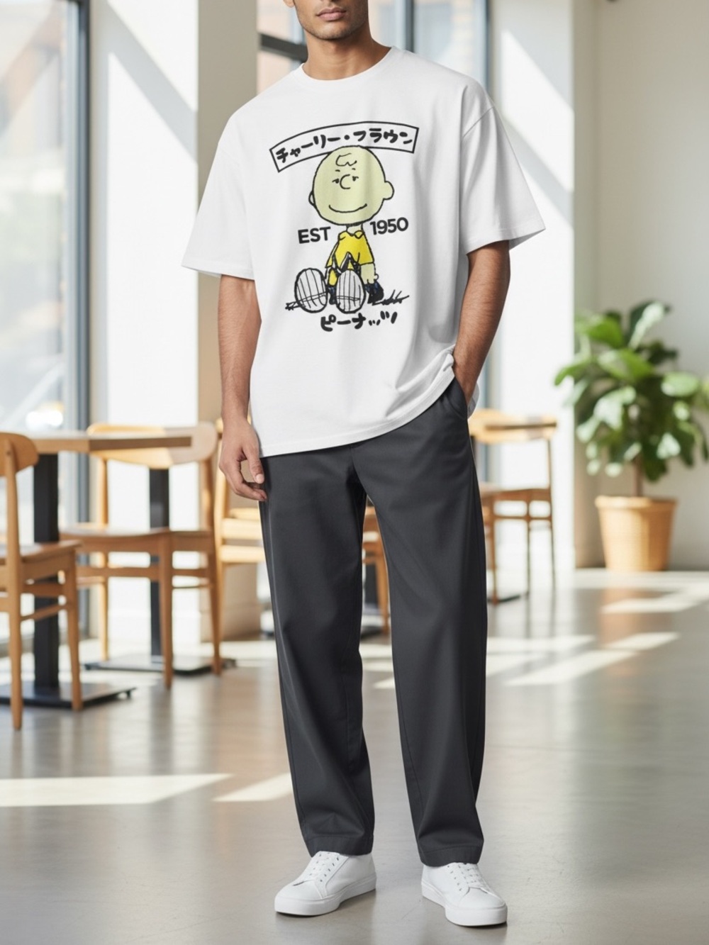 Peanuts Charlie Brown Men’s White Tee